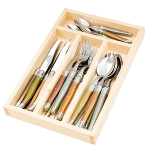 Jean Dubost 24 Pc Everyday Flatware Set Mineral