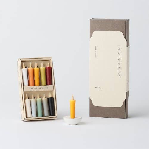 Colorful Rice Wax Candle Earth Colors Gift Sets