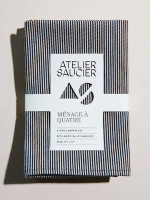 Hickory Stripe Napkins | Set of 4 by Atelier Saucier