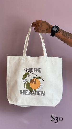 Here In Heaven Canvas Tote