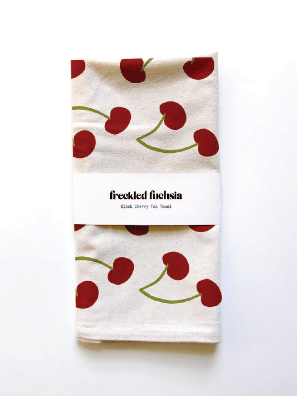 Cherry Tea Towel by Freckled Fuschia