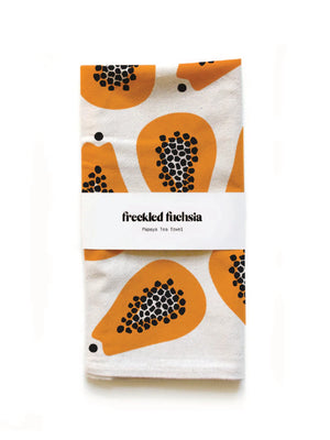 Papaya Tea Towel by Freckled Fuchsia